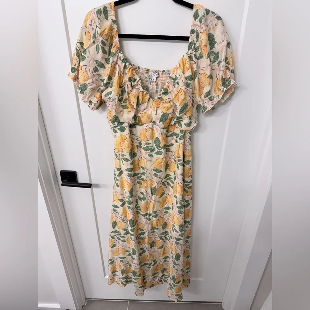 NWT Baltic Born Floral Midi Dress in Green and Orange - Picture 5 of 8